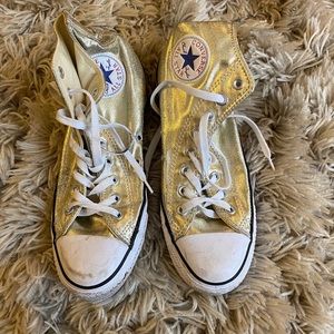 Converse gold sneakers